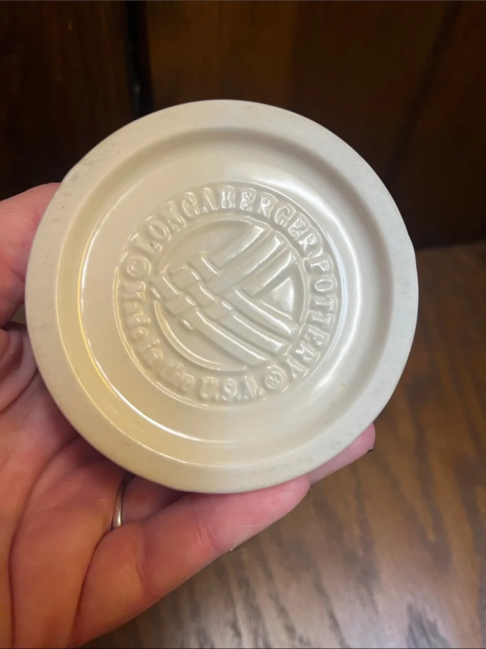 Cream Ceramic Longaberger Soap/Lotion Bottle Without Pump - Picture 2 of 4